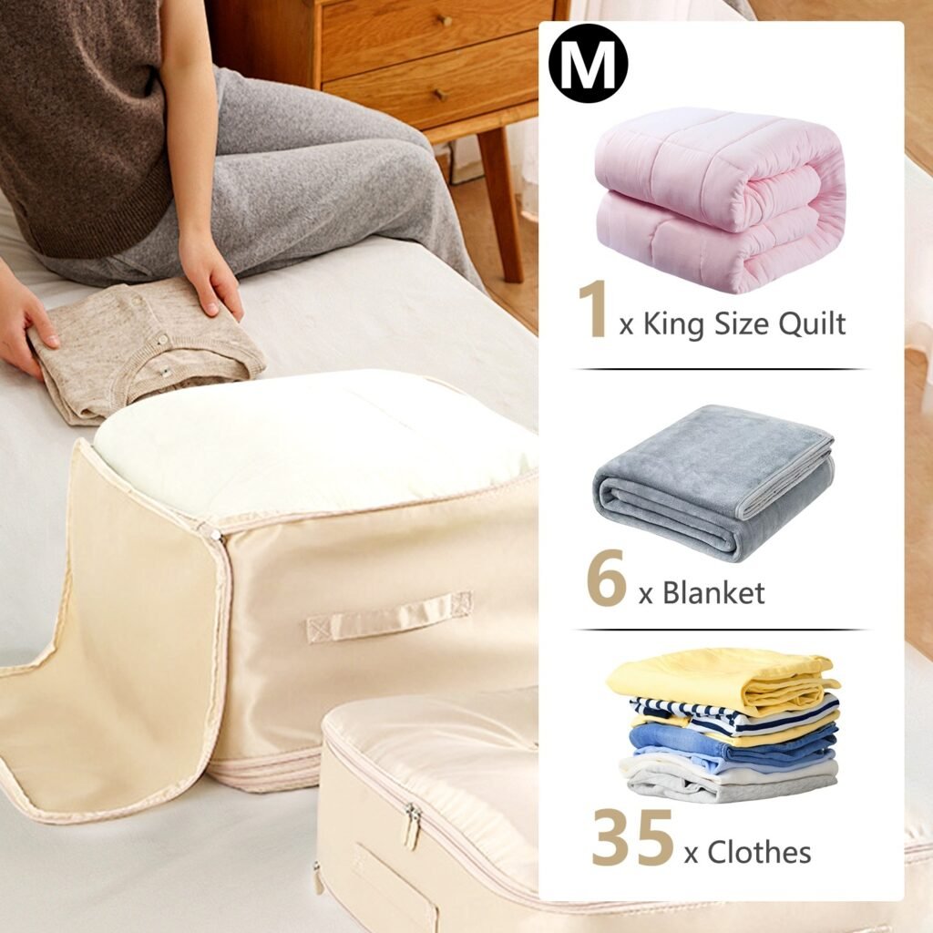 1Pc Foldable Storage Bag For Comforter Quilt Blanket Clothes Season Changing Organization Pillows Beddings With Dual Zippers - 9