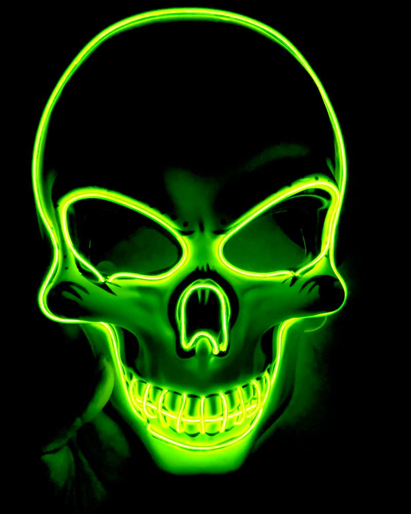 Halloween Skeleton Mask LED Glow Scary Mask - 10