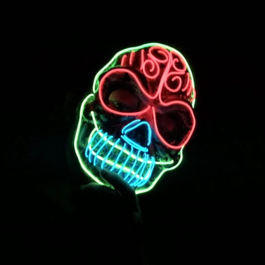 Halloween skull LED glowing mask - 4