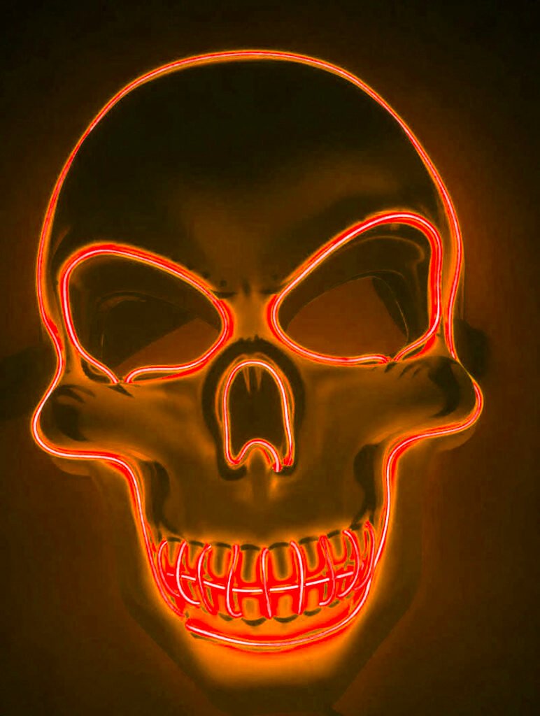 Halloween Skeleton Mask LED Glow Scary Mask - 9