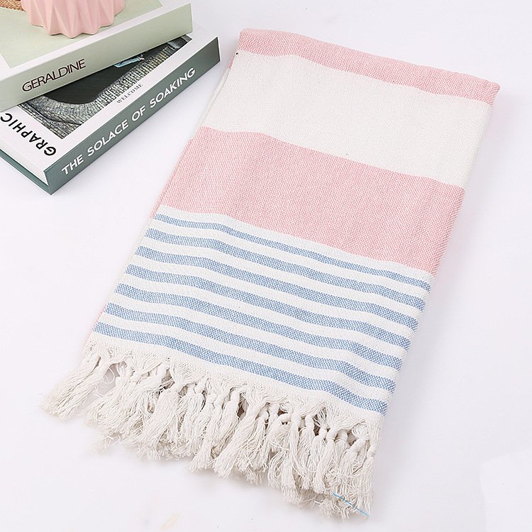 Cotton striped beach towel 100x180cm - 10