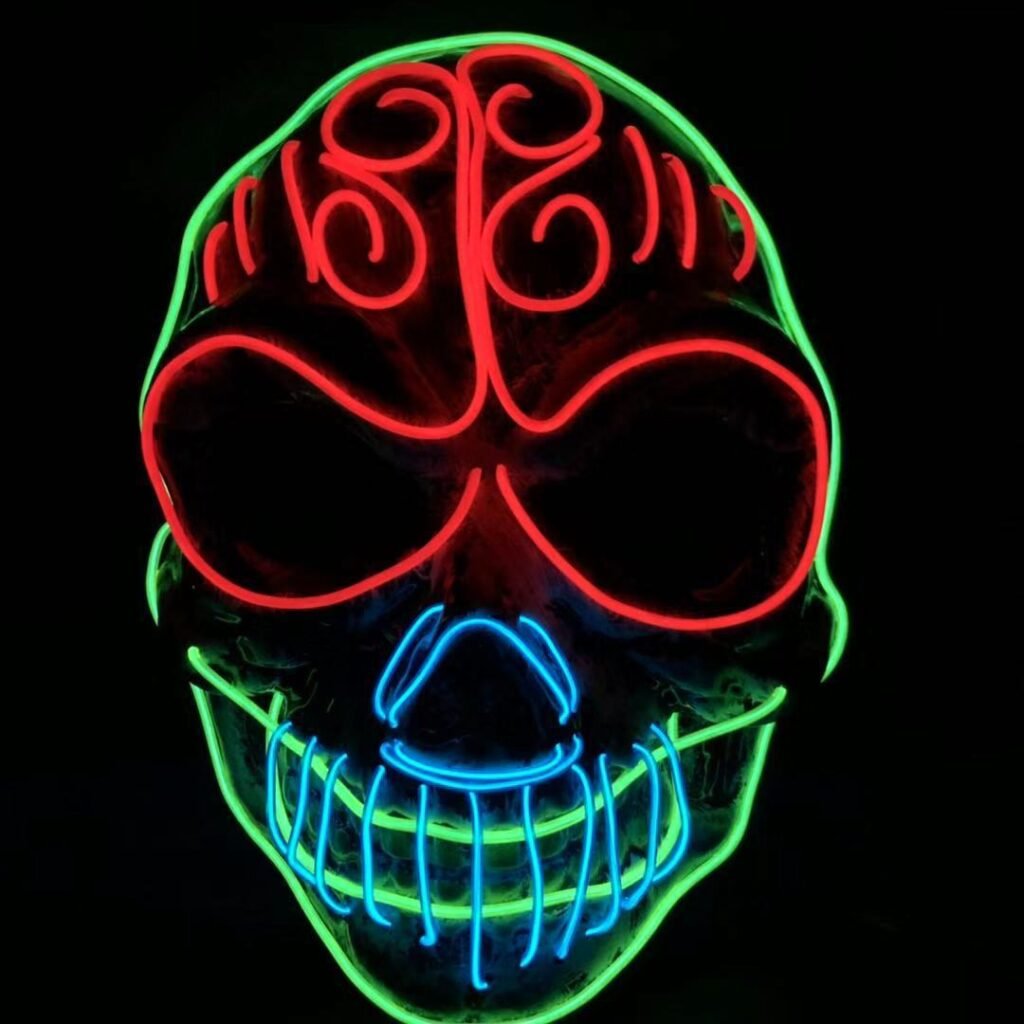 Halloween skull LED glowing mask - 2