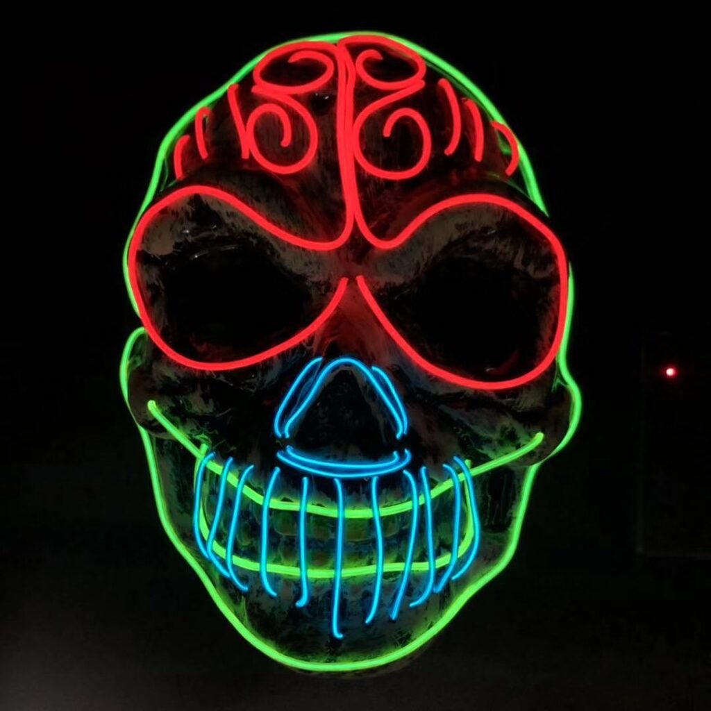 Halloween skull LED glowing mask - 5
