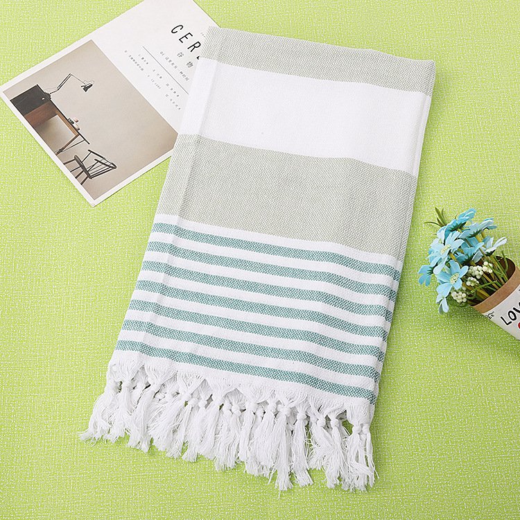 Cotton striped beach towel 100x180cm - 2