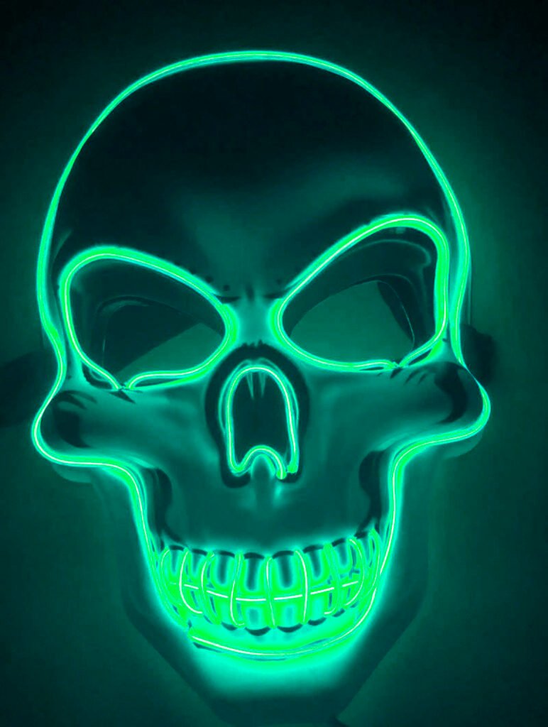 Halloween Skeleton Mask LED Glow Scary Mask - 5