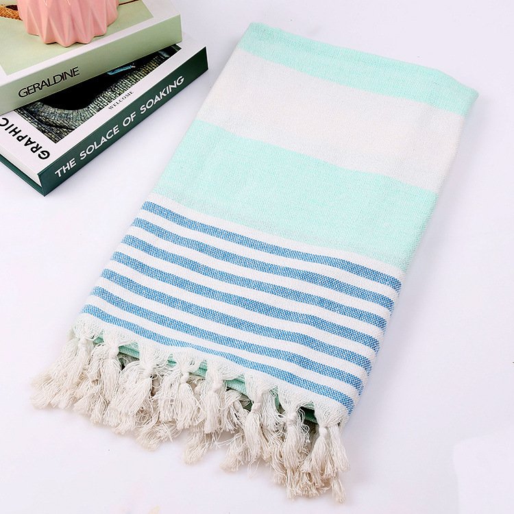 Cotton striped beach towel 100x180cm - 6