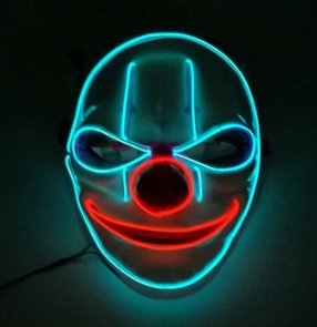 LED Mask Illuminated Glowing Joker Mask For Costume Halloween Rave Cosplay Party Xmas - 5