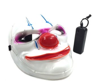 LED Mask Illuminated Glowing Joker Mask For Costume Halloween Rave Cosplay Party Xmas - 8