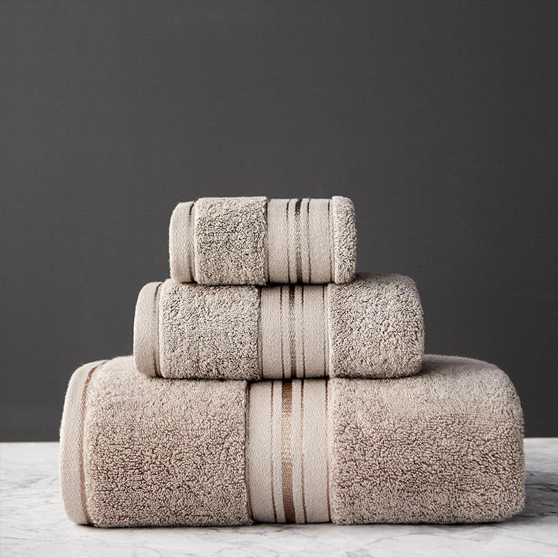 Pure Color Thick Cotton Bath Towel Set Towel Set Increased Pure Cotton Beach Towel Beauty Salon Bath Towel - 4