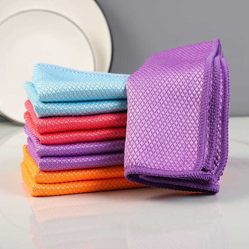 Fish Scale Rag Seamless Glass Cleaning Kitchen Absorbent Towel - 5