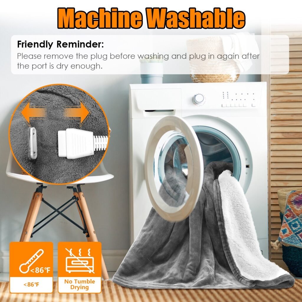 1Pc Electric Heated King Size Fleece Heated Blanket With Dual Controller 10 Heating Levels 10 Hours Auto Off Machine Washable For Home Office Usage 90x100in - 10