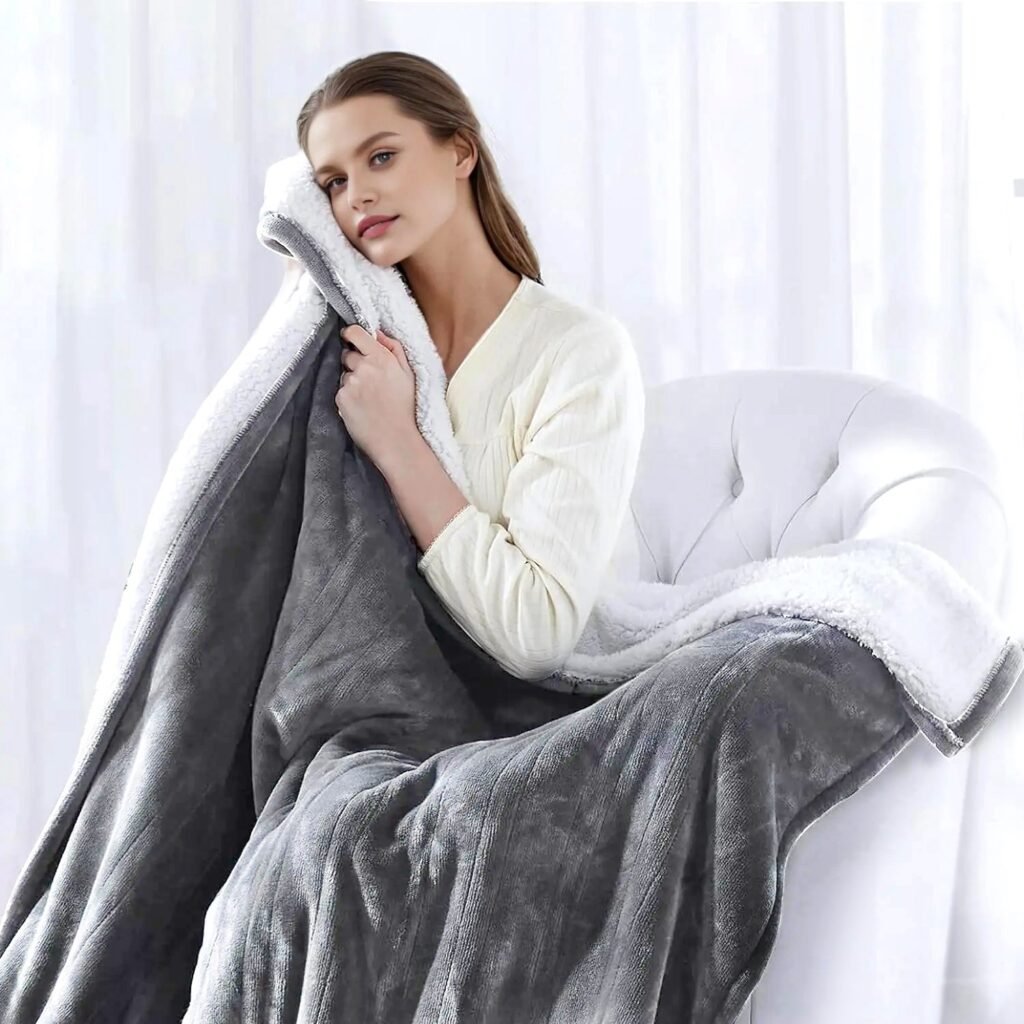 1Pc Electric Heated King Size Fleece Heated Blanket With Dual Controller 10 Heating Levels 10 Hours Auto Off Machine Washable For Home Office Usage 90x100in - 4