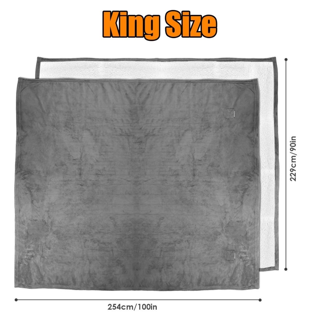 1Pc Electric Heated King Size Fleece Heated Blanket With Dual Controller 10 Heating Levels 10 Hours Auto Off Machine Washable For Home Office Usage 90x100in - 7