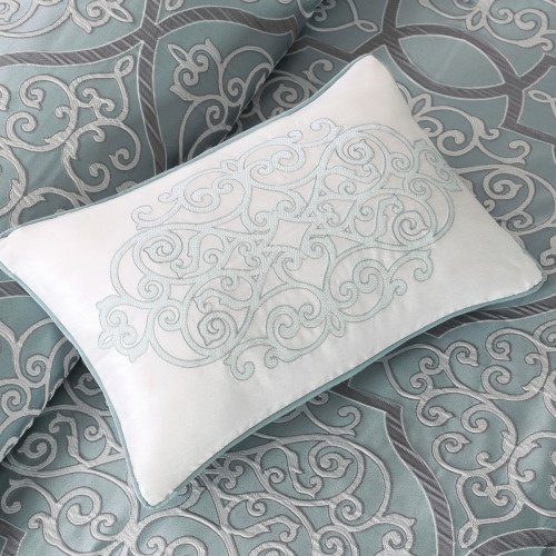 12 Piece Comforter Set With Cotton Bed Sheets Blue King - 5