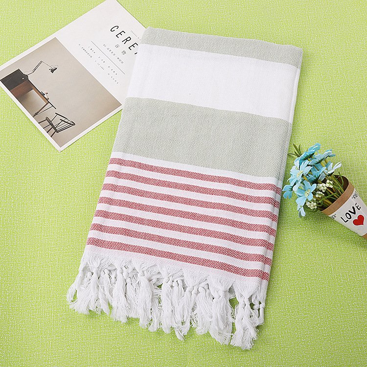 Cotton striped beach towel 100x180cm - 5