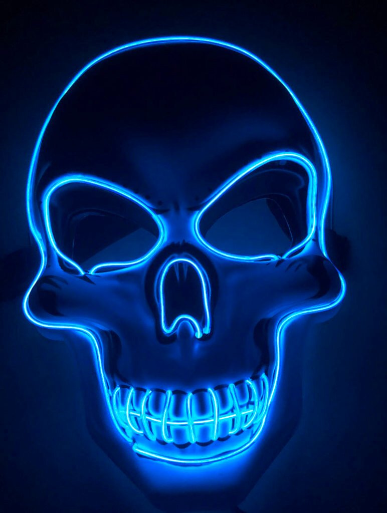 Halloween Skeleton Mask LED Glow Scary Mask - 7