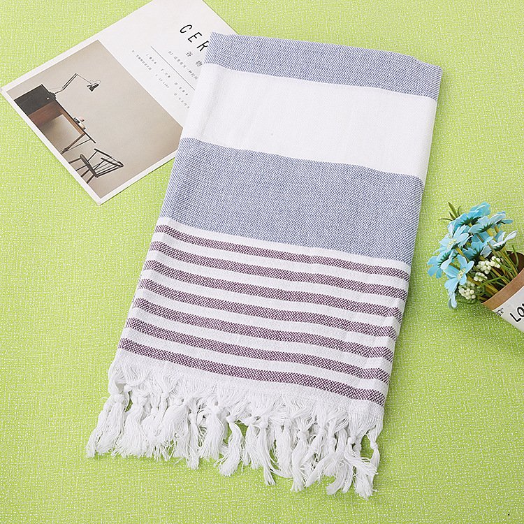 Cotton striped beach towel 100x180cm - 7