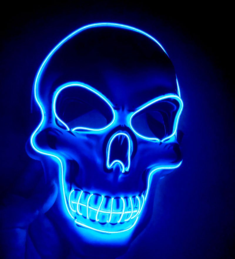Halloween Skeleton Mask LED Glow Scary Mask - 6