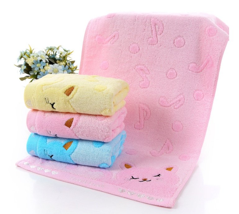 Bamboo Fiber Kitten Face Bath Towels - 2
