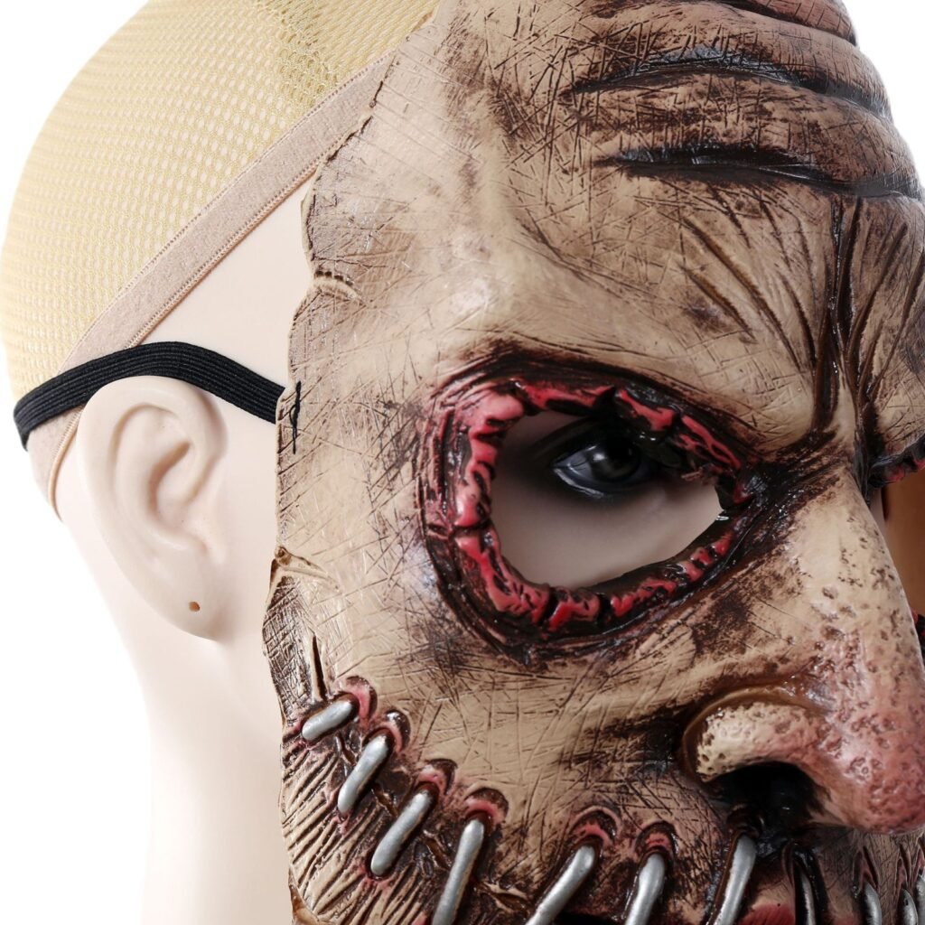 Halloween Party Big Mouth Nail Horror Mask Latex Headgear - 5
