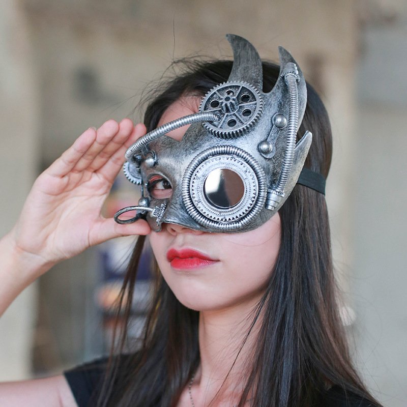 Mechanical Steampunk Retro Half Face Mask - 2