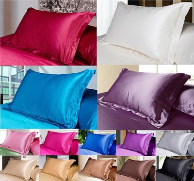 Pure color silk single pillow case - 4