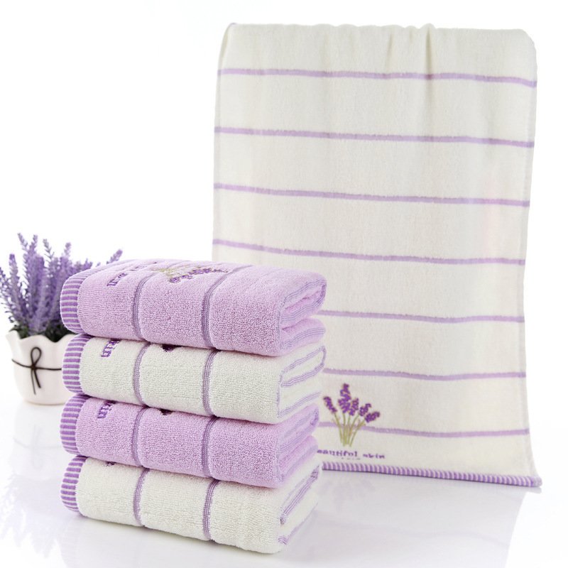 Pure Cotton 32 Strand Embroidered Face Washing Towel - 2