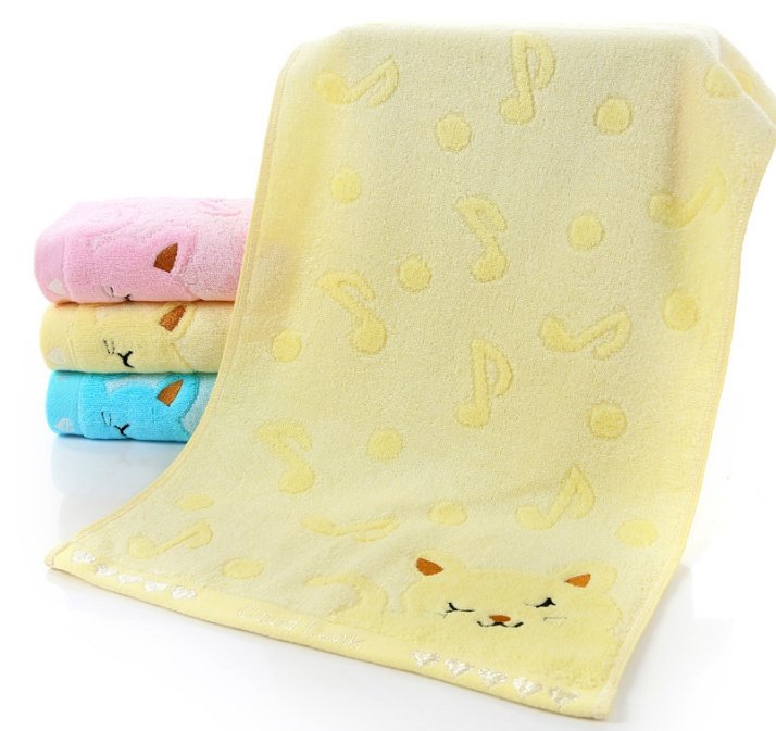 Bamboo Fiber Kitten Face Bath Towels - 9