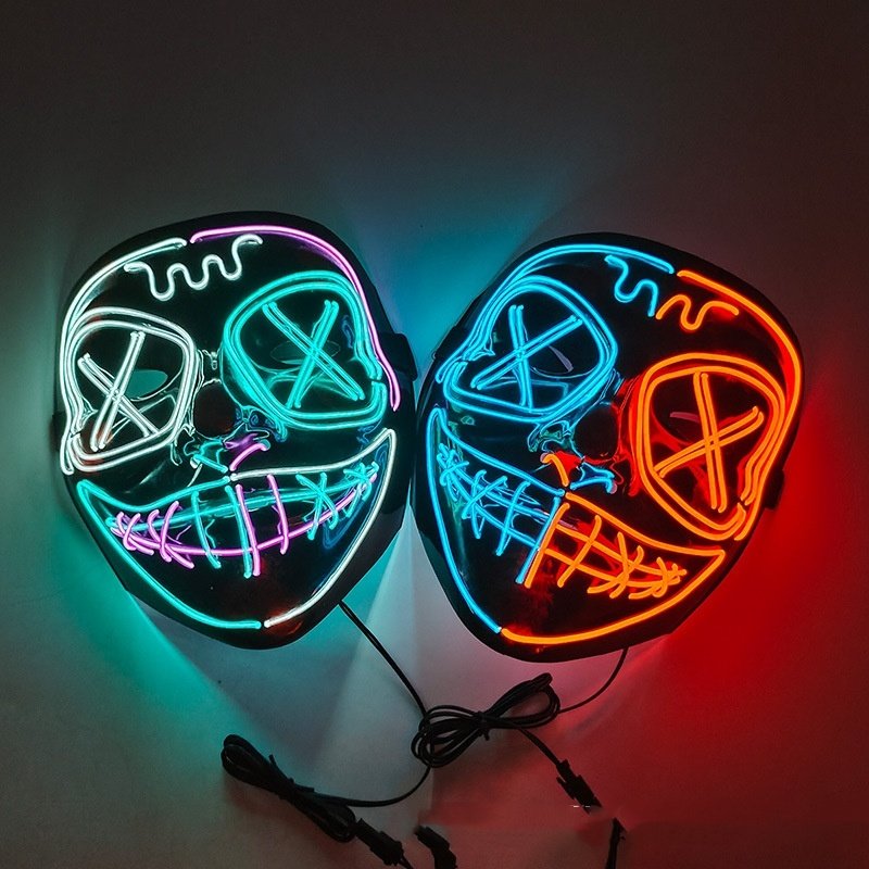 Halloween EL Horror Full Face Glow Mask - 8