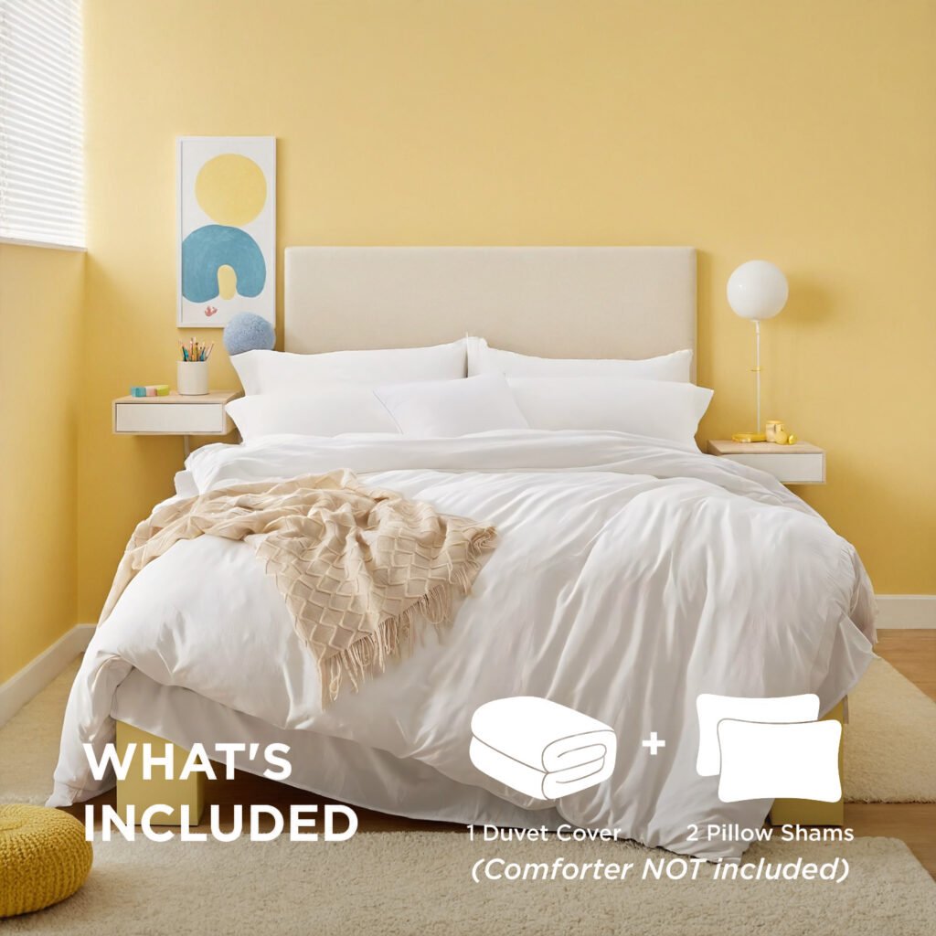 White & Pink Extra Large Duvet Cover Set Includes 1 Duvet Cover & 2 Pillowcases. Made Of Premium Breathable Microfiber With Hotel-grade Minimalist Design. Perfect For Bedrooms And Guesthouses. - 7