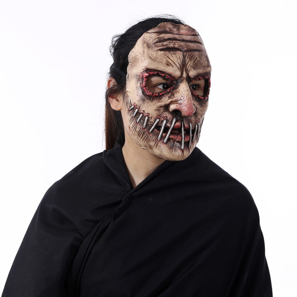Halloween Party Big Mouth Nail Horror Mask Latex Headgear - 6