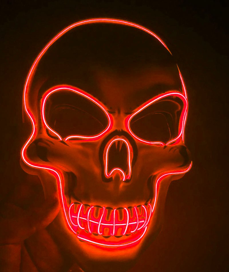Halloween Skeleton Mask LED Glow Scary Mask - 3