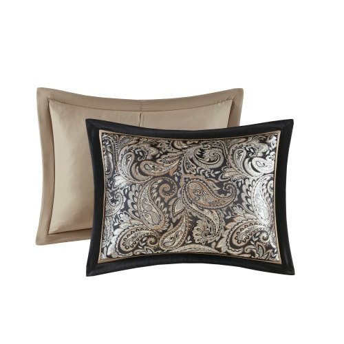 12 Piece Comforter Set With Cotton Bed Sheets Black Queen - 9