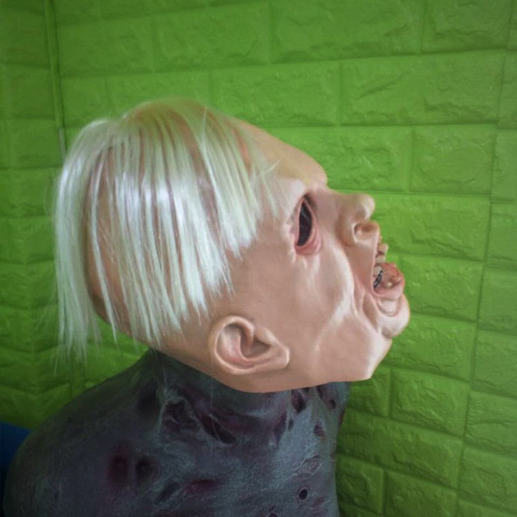 Horror One-Eyeed Mask Cosplay Scary Zombine Joker Haunted House Latex Masks Helmet Halloween Party Costume Props - 7