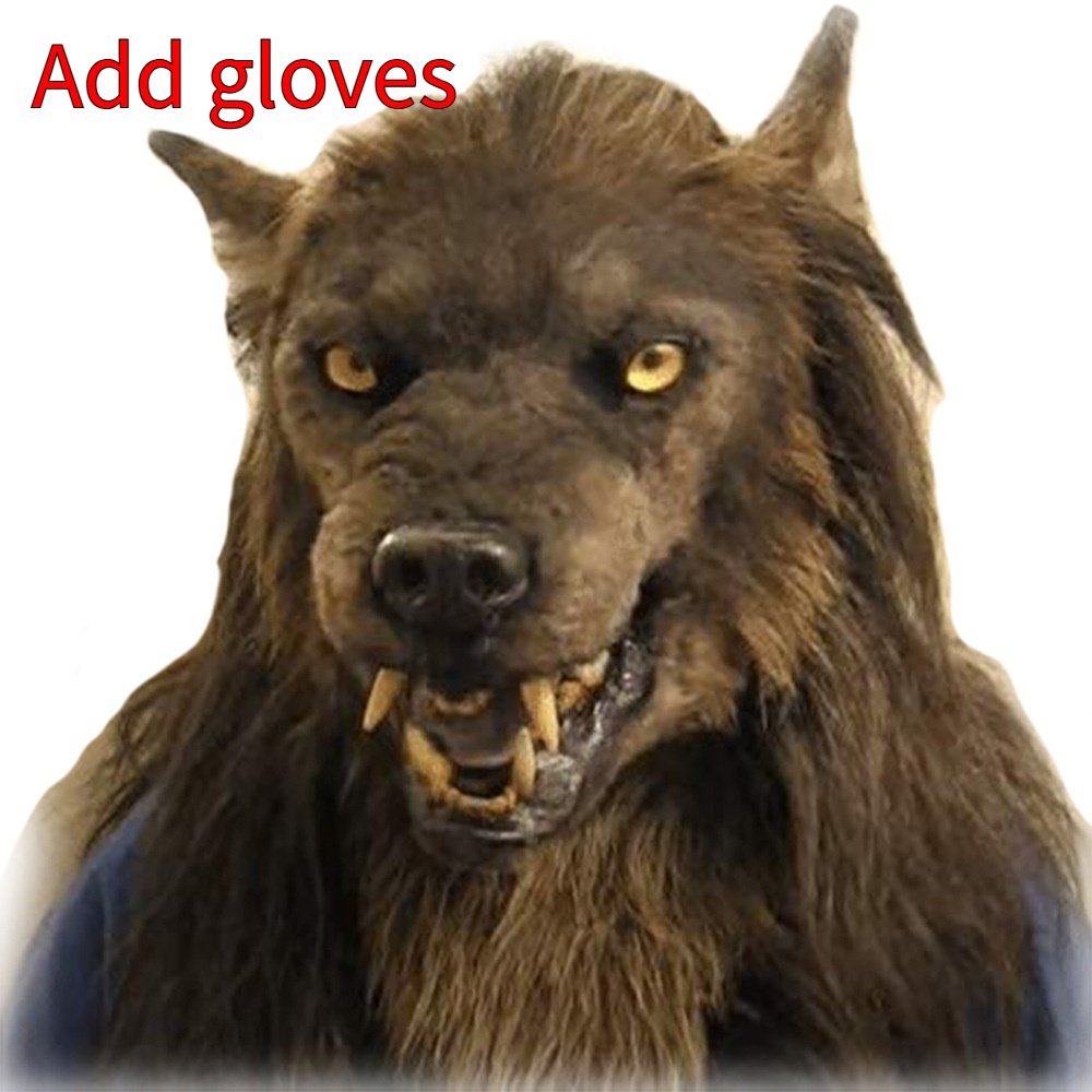 Latex Simulation Wolf Head Mask Headgear Cosplay Mask - 3