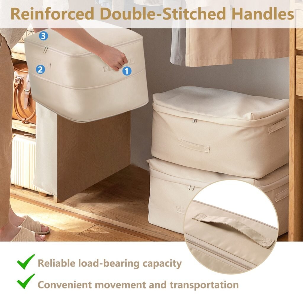 1Pc Foldable Storage Bag For Comforter Quilt Blanket Clothes Season Changing Organization Pillows Beddings With Dual Zippers - 10