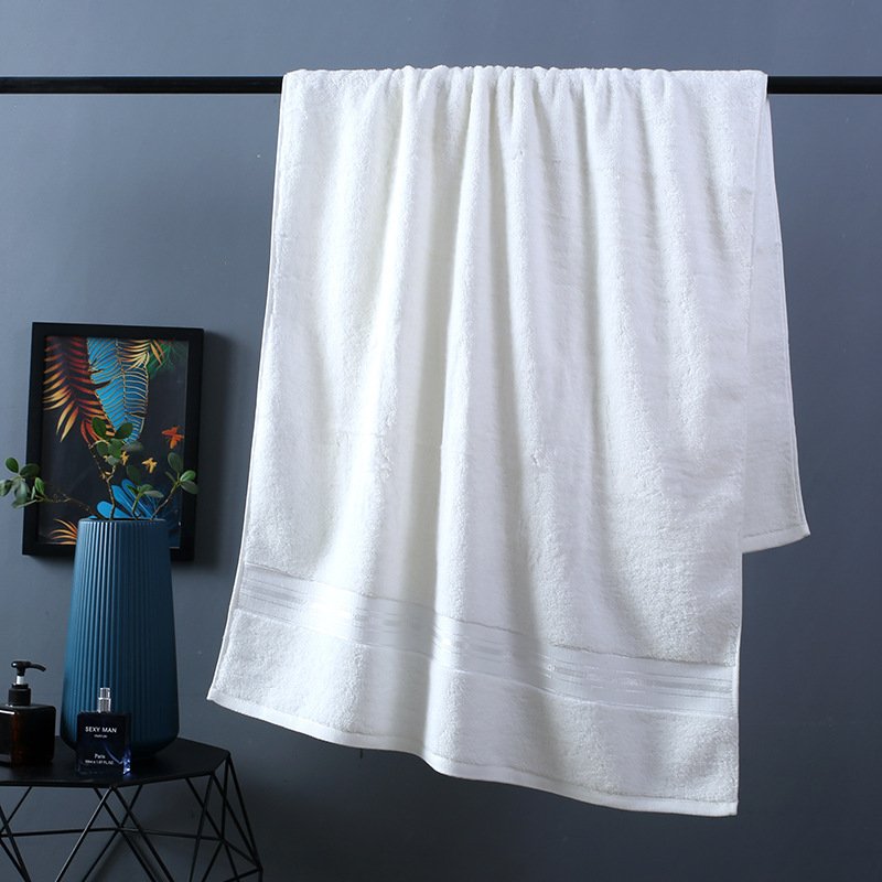 Pure Color Thick Cotton Bath Towel Set Towel Set Increased Pure Cotton Beach Towel Beauty Salon Bath Towel - 8