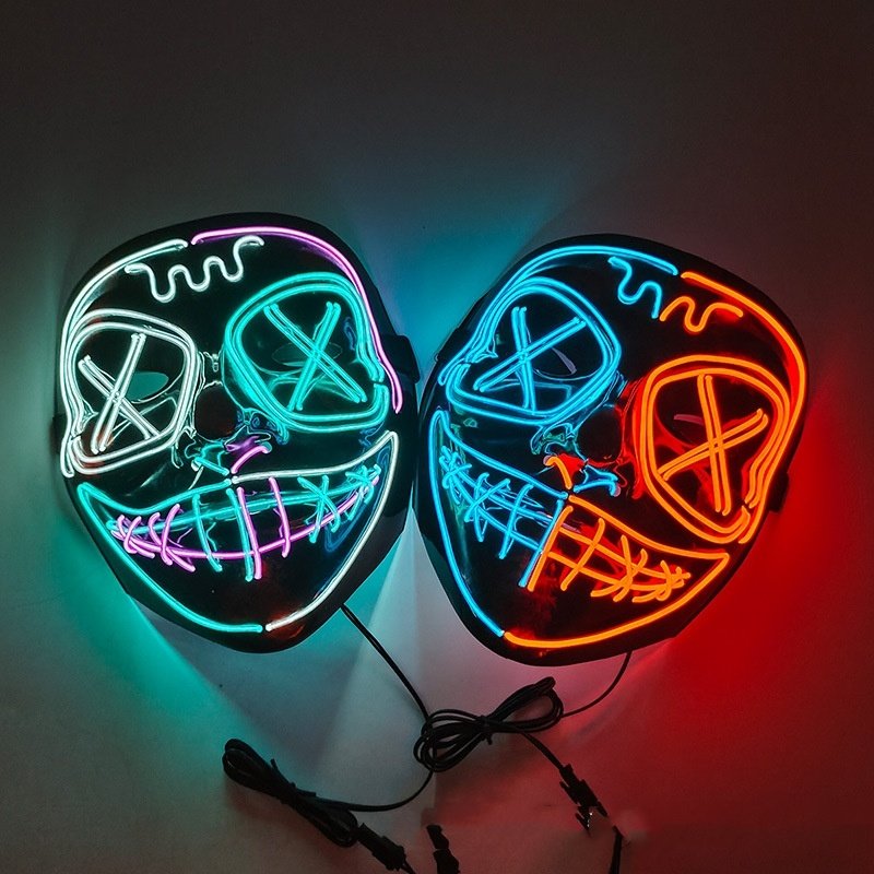 Halloween EL Horror Full Face Glow Mask - 4