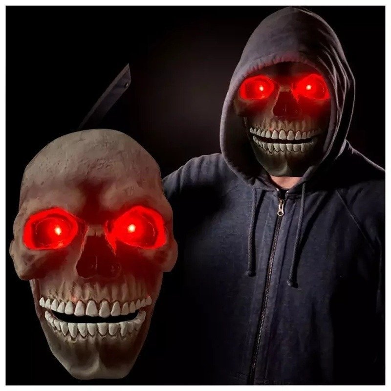 Halloween Skull Movable Mouth Latex Mask Halloween Kills Mask Cosplay Scary Killer Full Face Helmet Halloween Party Costume Prop - 4