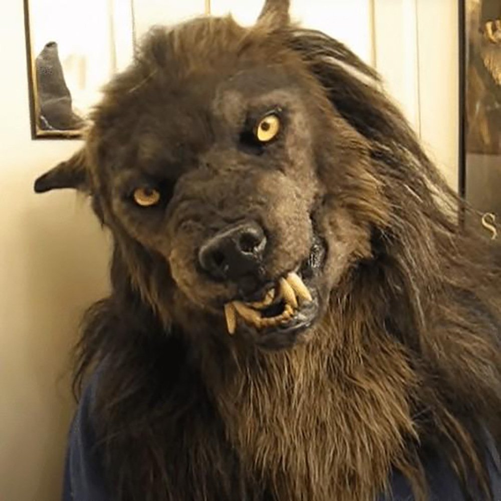 Latex Simulation Wolf Head Mask Headgear Cosplay Mask - 5