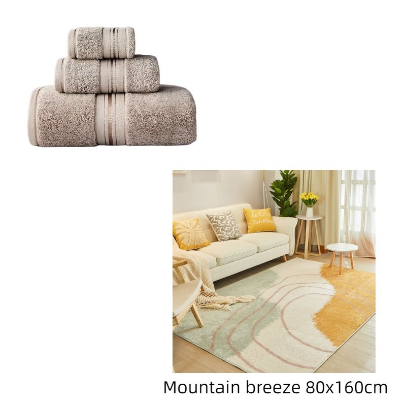 Pure Color Thick Cotton Bath Towel Set Towel Set Increased Pure Cotton Beach Towel Beauty Salon Bath Towel - 9