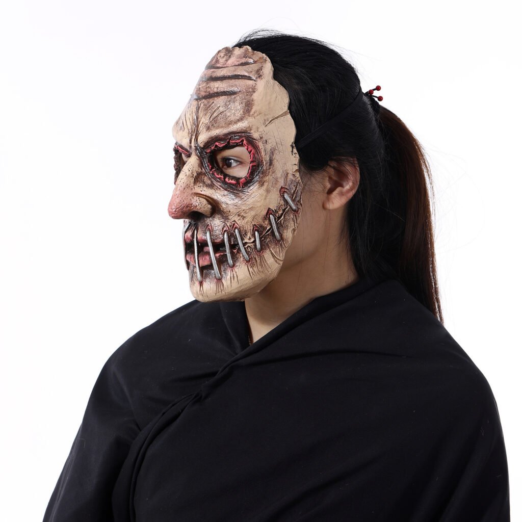 Halloween Party Big Mouth Nail Horror Mask Latex Headgear - 4