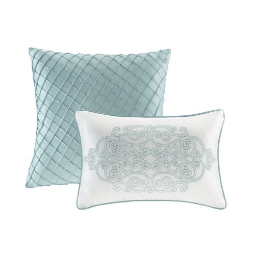 12 Piece Comforter Set With Cotton Bed Sheets Blue Cal King - 6