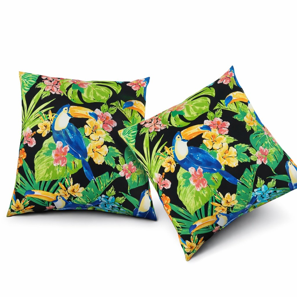 2 Pack Outdoor Throw Pillows, Waterproof & Fade-Resistant Patio Cushions For Garden, Porch, Poolside Furniture – Soft & Comfortable Decorative Pillow Covers 18×18 Inch,Rich Forest Green - 5