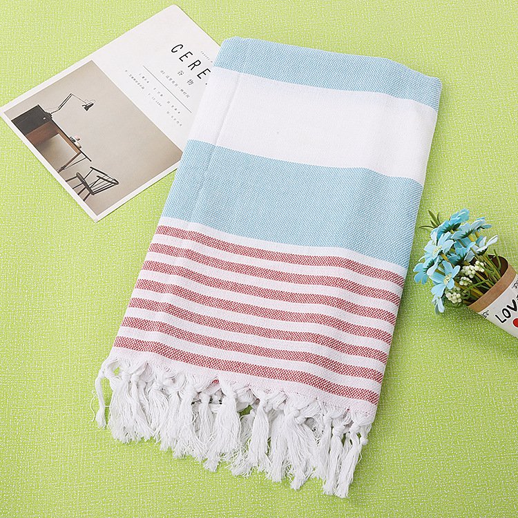Cotton striped beach towel 100x180cm - 8