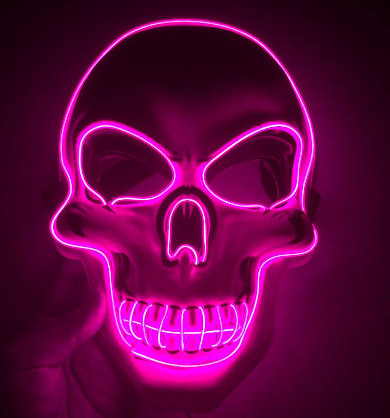 Halloween Skeleton Mask LED Glow Scary Mask - 4