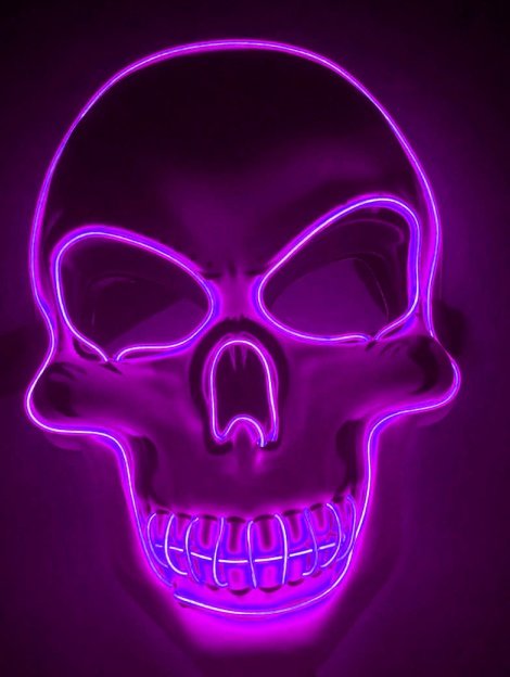 Halloween Skeleton Mask LED Glow Scary Mask - 2