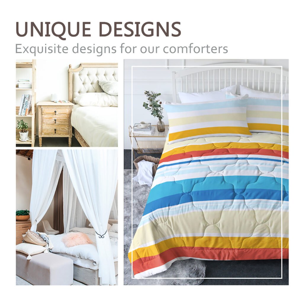 3pcs Soft And Comfortable Bedding Comforter Set Items With Rainbow Stripes, Including One Comforter Set And Two Pillowcases, Suitable For All Seasons - 4