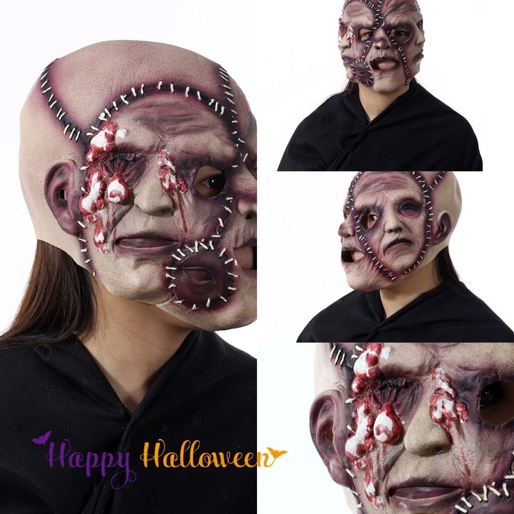 Halloween Three-sided Grimace Horror Mask Cosplay Mask Party Scary Mask Prop - 2