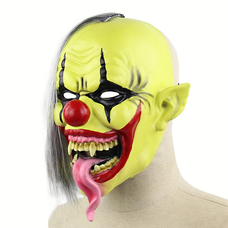 Horror Green Face Clown Halloween Christmas Latex Mask Headgear - 2